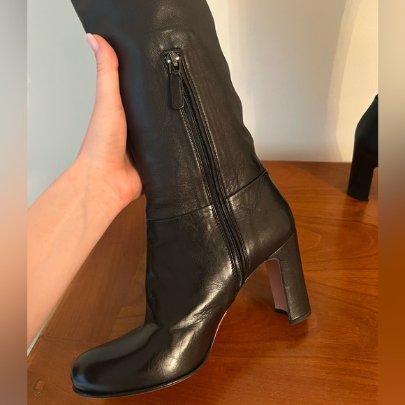 PRADA Black Heeled Zipper Tall Boots EU 36 - Picture 7 of 9